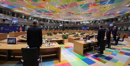 Los jefes de gobierno de la UE, en la cumbre de ayer. 