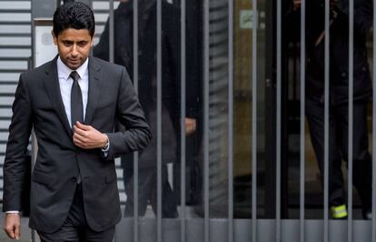 Al Khelaifi, tras prestar declaración ante la fiscalía de Suiza.