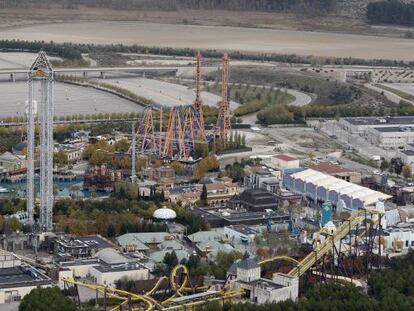 Vista a&eacute;rea del parque Warner, en San Mart&iacute;n de la Vega. 