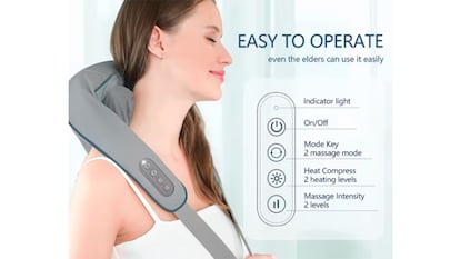 Cervical massage on white background.