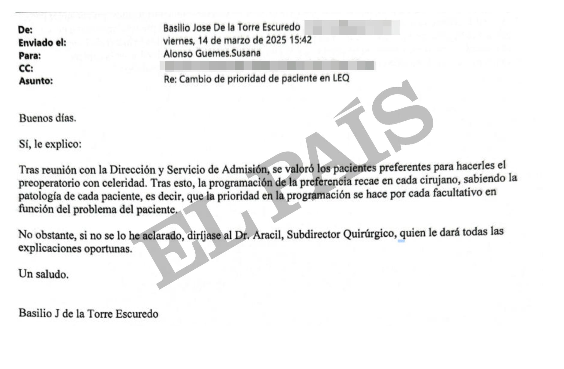 Los documentos que desmienten la acusación de Madrid contra el denunciante en el caso Ramón y Cajal: “Evitad anotarlos como preferentes”