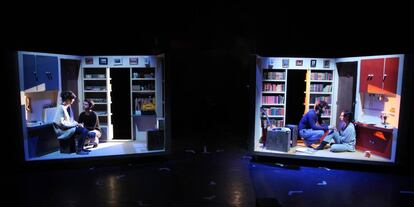 Momento de la representación de la obra 'Animales Nocturnos' en el Teatro Fernan Gómez.
