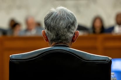 El presidente de la Reserva Federal, Jerome Powell, este martes ante una comisión del Senado de Estados Unidos.