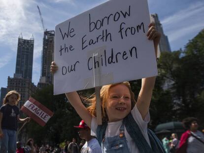 Manifestación contra el cambio climático hace unas semanas en Nueva York.