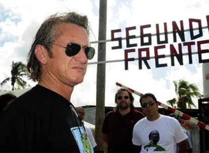 El actor Sean Penn en la Isla de la Juventud, en Cuba.