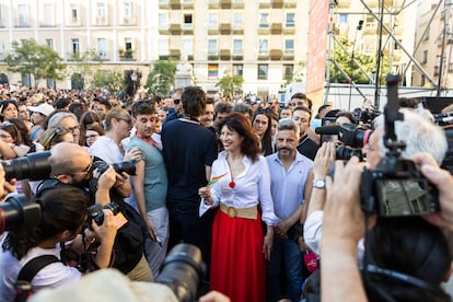 La ministra de Igualdad, Ana Redondo, este miércoles durante el pregón del Orgullo, en Madrid.