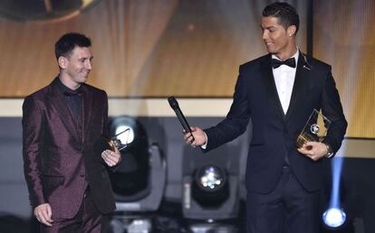 Ronaldo y Messi, en la gala.