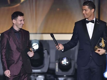 Ronaldo y Messi, en la gala.