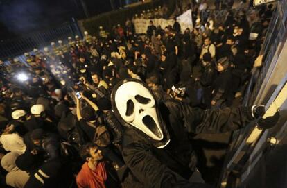 Un militante del movimiento Black Bloc en São Paulo.