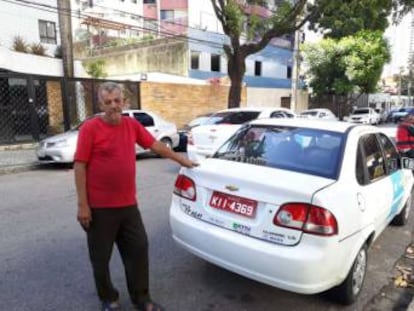 No Recife, o taxista Antonio Firmino da Silva diz que não aceita mais corridas de grandes distâncias.