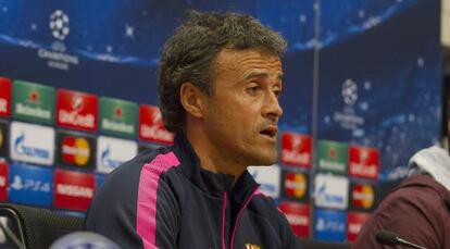 Luis Enrique en la rueda de prensa.