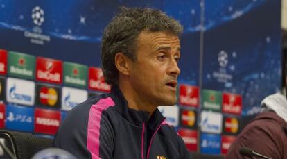 Luis Enrique en la rueda de prensa. 