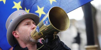 Un manifestante &#039;antibrexit&#039;.