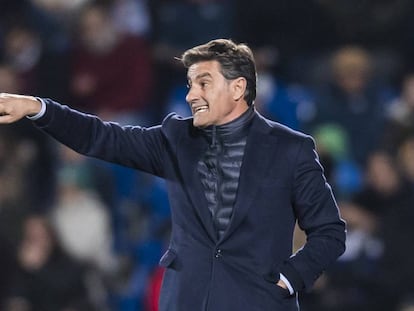 Míchel, durante un partido con el Málaga en 2018.