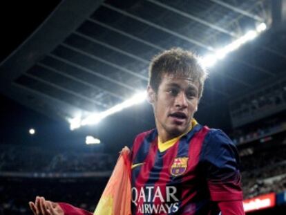 Neymar, durante un partido en el Camp Nou.