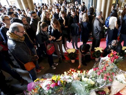 Homenatge a les víctimes de l'accident de Freginals, a la UB.