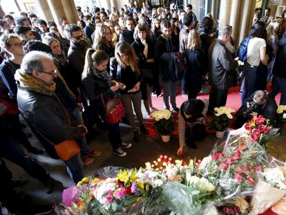 Homenaje a las v&iacute;ctimas del accidente de Freginals, en la UB. 