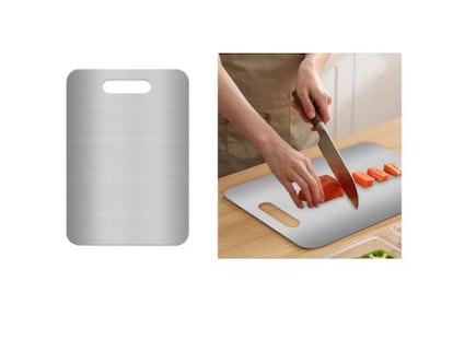 Tabla para cortar de acero inoxidable sin BPA. Ideal para seccionar todo tipo de alimentos. SOLO 14,29€