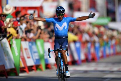 Nairo Quintana en una etapa de la Vuelta a España, el pasado agosto, cuando todavía corría con el Movistar.