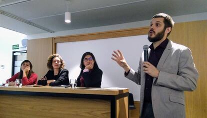 Jordi Vaquer, director regional para Europa de OSF durante la inauguración este jueves del Espai Societat Oberta.