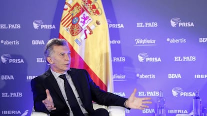 O presidente da Argentina, Mauricio Macri, no foro Investir na Argentina organizado pelo PAIS.