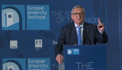 El presidente de la Comisión Europea, Jean-Claude Juncker, este viernes en Florencia.