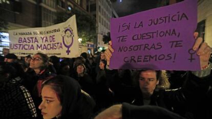 Protesta contra la sentencia de Manresa, el pasado lunes en Madrid.