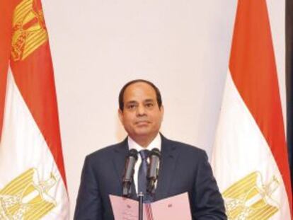Abdel-Fattah Al Sisi na cerimônia de posse.