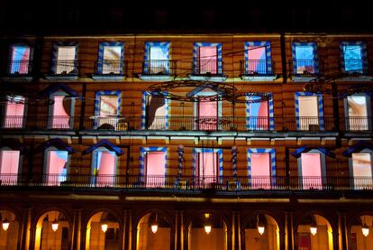 Imagen del <i>videomapping</i> que podr verse desde hoy en la plaza Mayor.