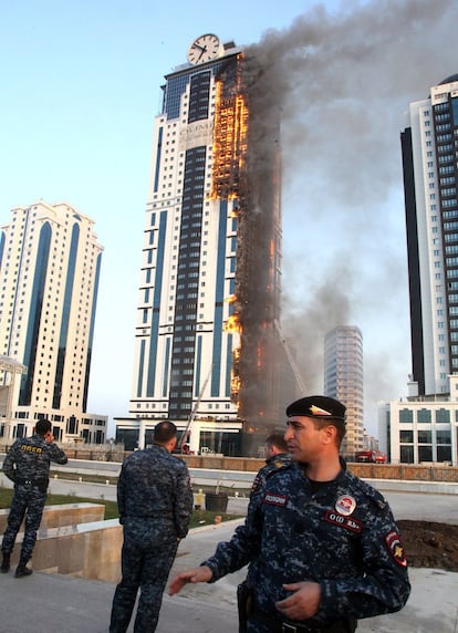 El edificio Olimp, de 40 pisos, es el orgullo del dirigente de Chechenia, Ramzán Kadírov.