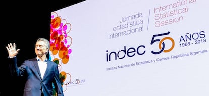 Mauricio Macri en el acto del 50 aniversario del Indec, ayer, mi&eacute;rcoles.