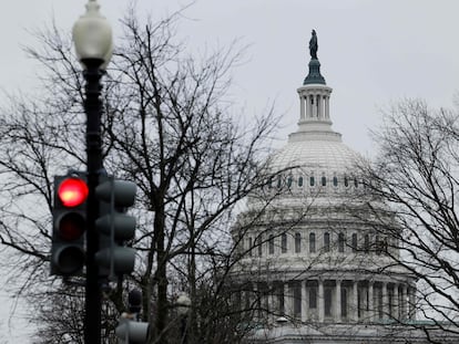 La cúpula del Capitolio, sede del Congreso estadounidense, este jueves.