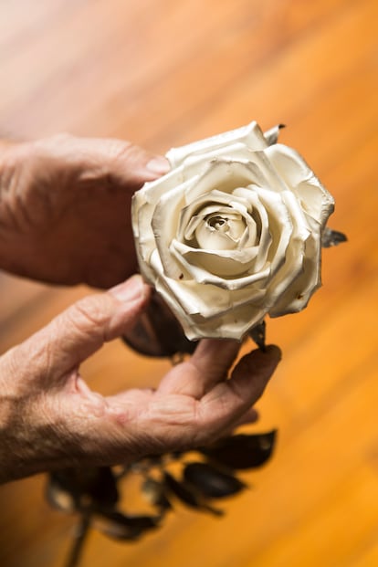 Una de las rosas que hizo en homenaje a la princesa Diana de Gales.