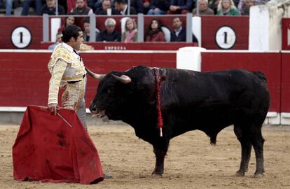 Diego San Román, ante uno de sus novillos.