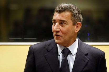 El exgeneral croata Ante Gotovina en la vista de apelación del Tribunal de Yugoslavia, hoy en La Haya.
