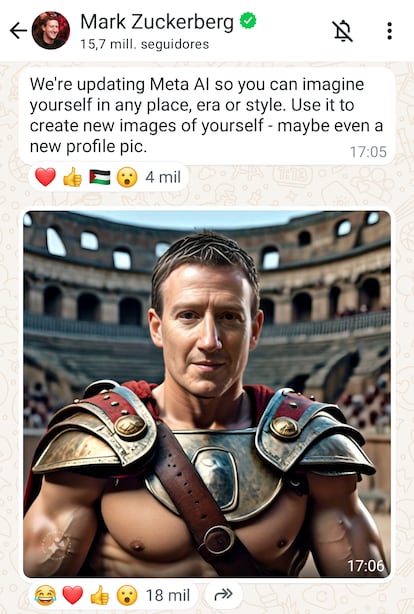 Para mostrar su nueva herramienta de IA, Mark Zuckerberg se disfrazó de gladiador romano.