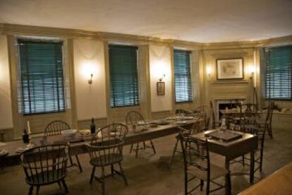 The Long Room, en la Fraunces Tavern, original de 1719, en Manhattan (Nueva York).