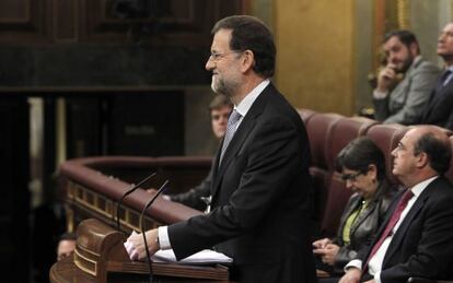 Mariano Rajoy, durante su investidura como presidente del Gobierno, en diciembre de 2011.