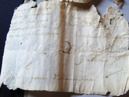 Fragmento de la carta recuperada en Toledo.