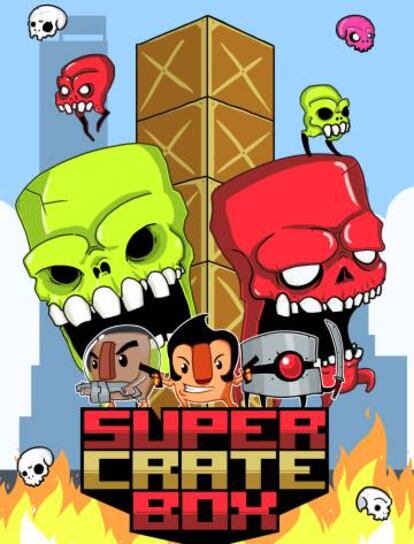 Póster del videojuego 'Super crate box' del estudio 'indie' Vlambeer.