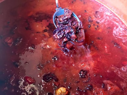 JALAPEÑOS ROJOS FERMENTADOS CON FLOR DE JAMAICA, HABANEROS SECOS Y CHILE MORITA AHUMADO / CAPEL