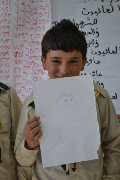 Mohamed, de 11 años, en su escuela de Ramallah