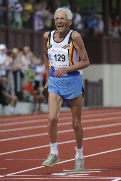 Pauwels, en el campeonato de Europa de veteranos de Zittau (Alemania), que ganó.