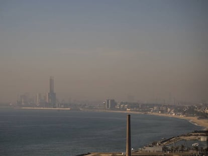 Barcelona under a haze of pollution in February.