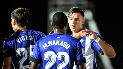 Demirovic celebra su gol al Formentera