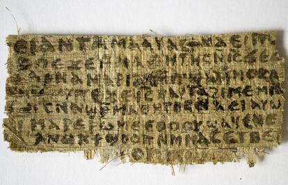 Fragmento del papiro que hace referencia a la esposa de Jes&uacute;s.