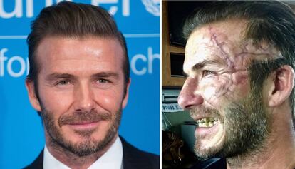 David Beckham caracterizado para su cameo en la pel&iacute;cula de Guy Ritchie.