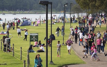 El parque Simón Bolivar en Bogotá, Colombia