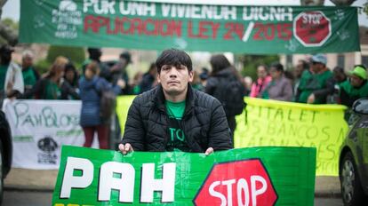 Protesta de la Plataforma de Afectados por la Hipoteca en Barcelona.