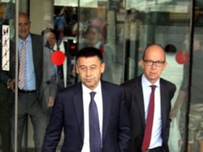 Josep Bartomeu leaves the courthouse after testifying in December.